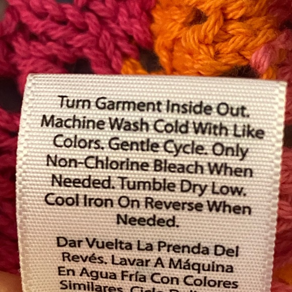 Free Assembly Striped Pink & Orange Sleeveless Crochet Mini Dress Women’s Medium - Picture 10 of 10